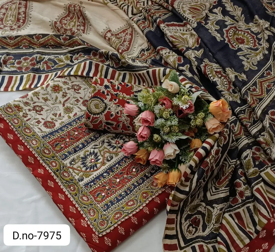 Rayon Cotton With Kalamkari Patchwork Salwar